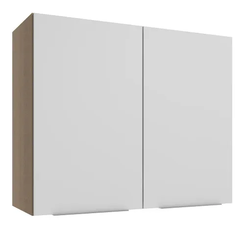 Armário Aéreo Madesa Stella 80 cm 2 Portas Rustic/Branco