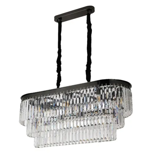Pendente Cristal Metal Preto Cromado Palace