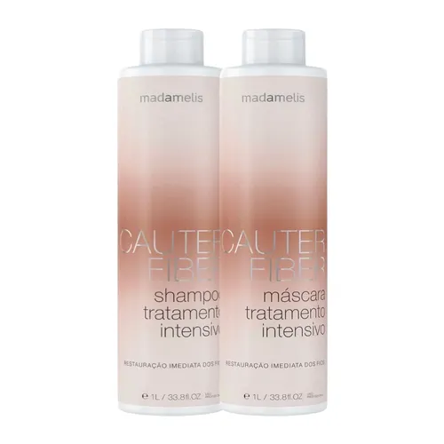 Kit Madamelis Cauter Fiber Shampoo + Máscara 1 Litro
