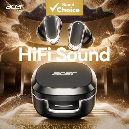 Acer Ohr751 Fones de Ouvido TWS Bluetooth Compacto Portátil Tipo-C Carregamento Rápido HiFi Estéreo para Chamadas Musica