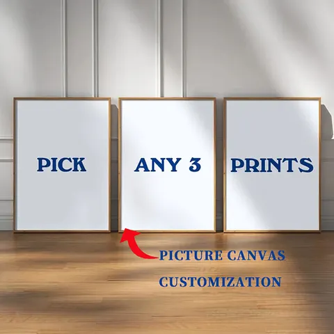 3 peças de impressões personalizadas em tela, pôster personalizado com foto para família, animais de estimação, anime, aniversário, casamentos, cenário, decoração de casa, presente