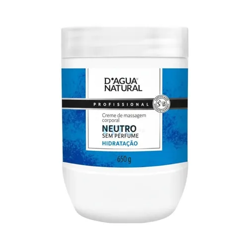 Creme para Massagem D'agua Natural Neutro 650g