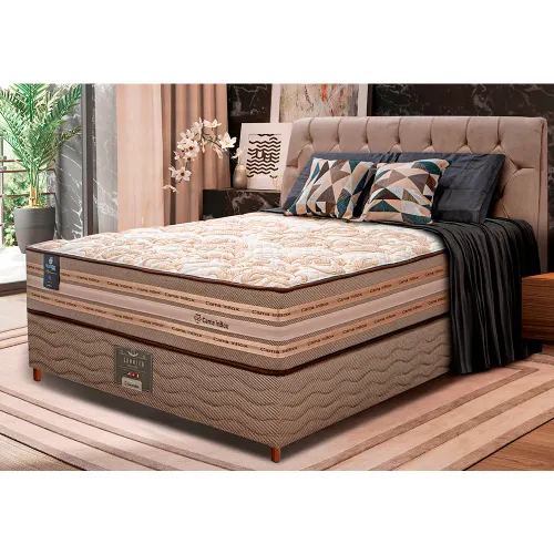 Cama Box Colchão Pillow In + Box Duo Linem de Molas Ensacadas Cama inBox