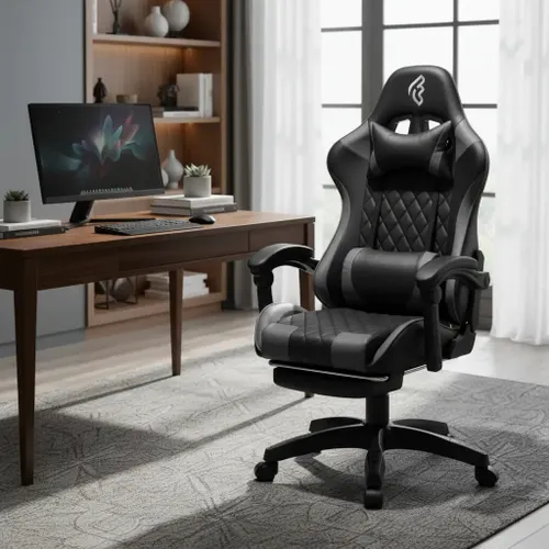 Cadeira Gamer Escritorio Giratória Reclinável Preta Vermelha Cinza