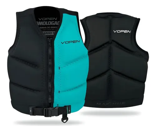 Colete Salva Vidas Homologado Jet Ski Neoprene Vopen Cor Acqua Tamanho M