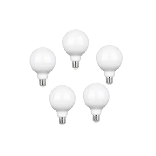 Kit 5 lâmpadas Led Globo E27 7w 800lm 320° 127/220v 3000k