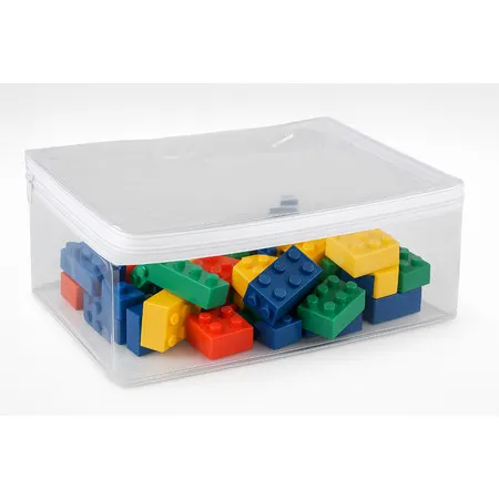 Kit 5 Porta Tudo Organizador Multiuso para Brinquedo e Enxovais Pvc com Zíper