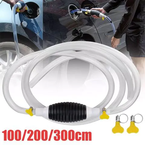 1/2/3m extrator de combustível de emergência do carro universal sifão mangueira pressurizada manual auto-escorvamento bomba de combustível acessórios de combustível do motor do carro