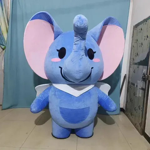 Fantasia de Mascote de Elefante Inflável Gigante, Traje de Desenho Animado Dumbo para Adultos, para Festas, Eventos, Promoções Comerciais e Apresentações