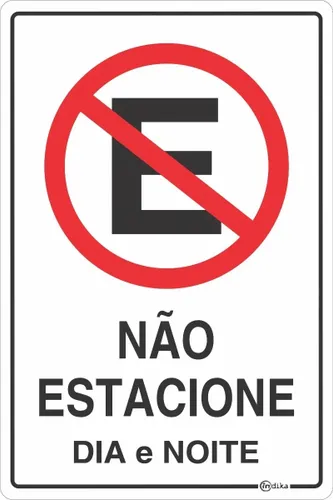 Placa Proibido Estacionar 30 X 20 Cm