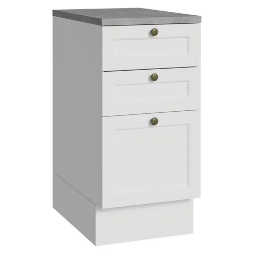 Balcão de Cozinha 40 cm 3 Gavetas Branco Vik Madesa