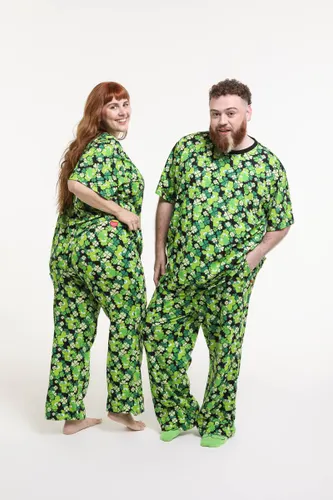 Calça Reta Pijama Unissex Estampa Ursinhos Carinhosos Boa Sorte