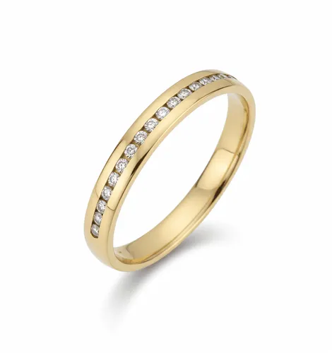 Aliança Certeza 3 mm 26 Diamantes Abaulada Anatômica em Ouro 18K
