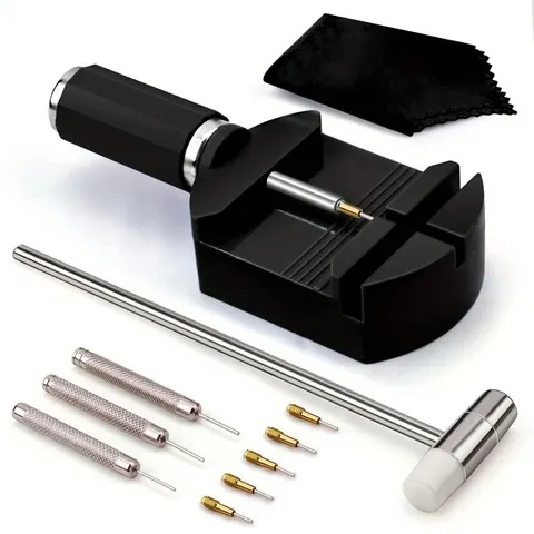 Kit de ferramentas de remoção de ligação de relógio, kit de ferramentas de reparo removedor de pino de corrente de pulseira de relógio para ajuste de pulseira de relógio, relógio