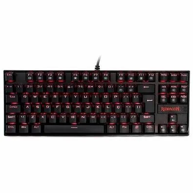 Teclado Mecânico Gamer Redragon Kumara, Anti-Ghosting, LED Vermelho, Switch Outemu Black, ABNT2, Preto - K552-2 (PT-BLACK)