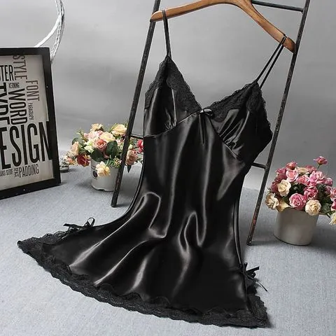 Sexy renda retalhos camisola lingerie noite vestido de casamento sleep wear camisola roupas femininas sexy nightwear