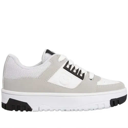Tênis Infantil Ollie Originals Rocky Street Recortes Nobuck Cinza & Branco