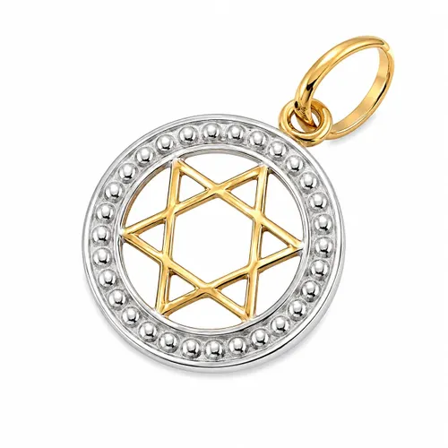 Pingente Estrela de Davi Casca 1 cm em Ouro 18K