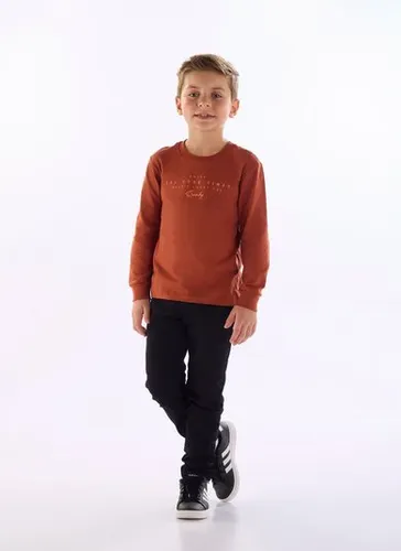 Camiseta masculina básica com estampa 3D Marrom
