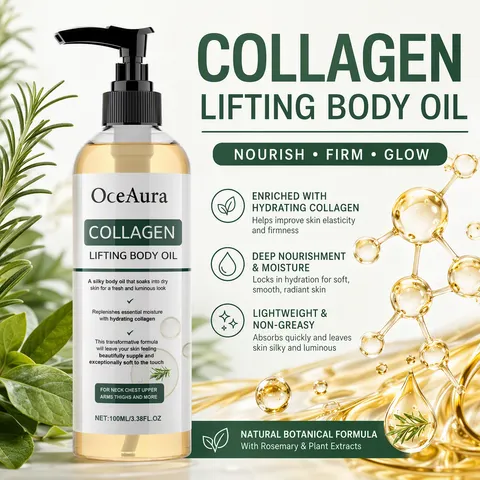 Óleo Corporal Firmador de Colágeno, Hidratação Profunda, Hidratante, Firmador para Braços, Abdômen e Gordura Excessiva, Óleo Essencial para Massagem Corporal