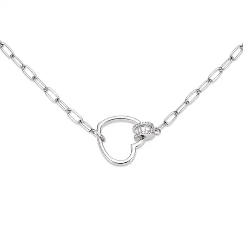 Colar Estilo Cartier Coração Cravejado Vazado