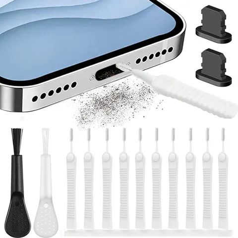 Porta de carregamento do telefone móvel poeira plug remoção kit mais limpo para iphone 15 14 13 pro max teclado do computador escova limpeza à prova poeira