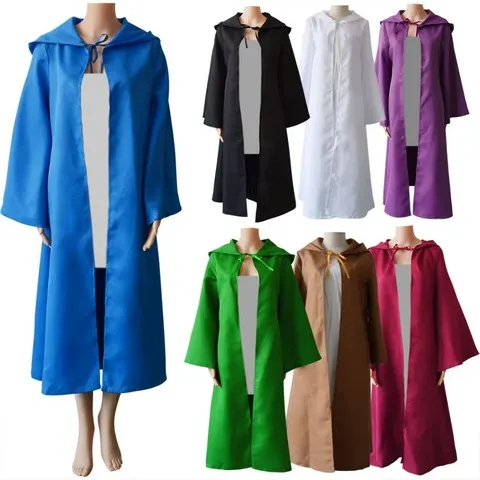 Capas com capuz para Halloween, para adultos e crianças, capas longas, fantasias de cosplay, capa medieval, capa da Morte, túnica de bruxa, túnica de mago, robe com capuz.