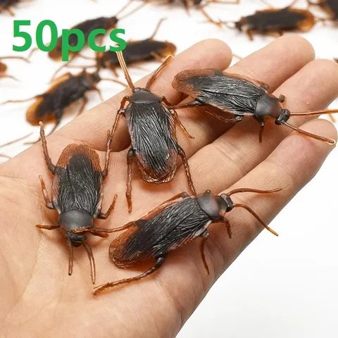 5-50 Peças Baratas de Plástico para Halloween, Adereços de Decoração para Pegadinhas, Brinquedos de Borracha, Brinquedos de Pegadinhas Práticas, Insetos de Plástico
