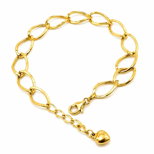 Pulseira 22,5 cm Cartier Oval com Coração Bojudo em Ouro 18K