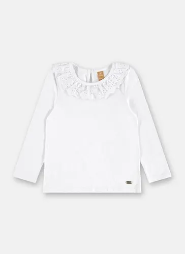 Blusa Infantil Feminina com Gola de Renda Branco