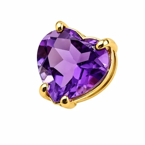 Pingente Coração 5 mm com Ametista em Ouro 18K