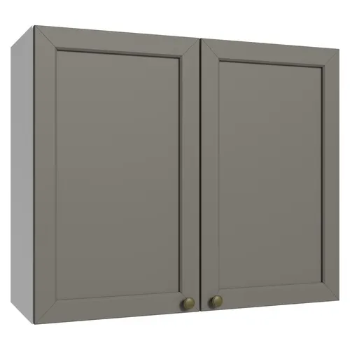 Armário Aéreo 80 cm 2 Portas Branco/Cinza Vik Madesa