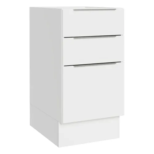 Balcão Cozinha 40 x 60 cm 3 Gavetas (Sem Tampo) Branco Stella Madesa