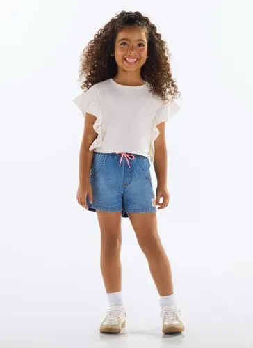 Blusa com Babados Infantil Feminina Off White