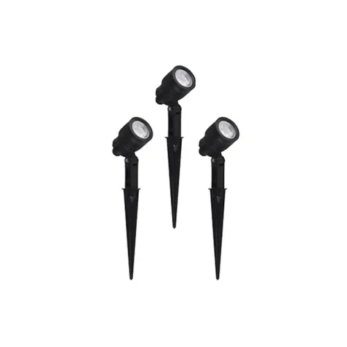Kit 3 Espetos Abs Preto Fosco LED 6W IP65 360lm