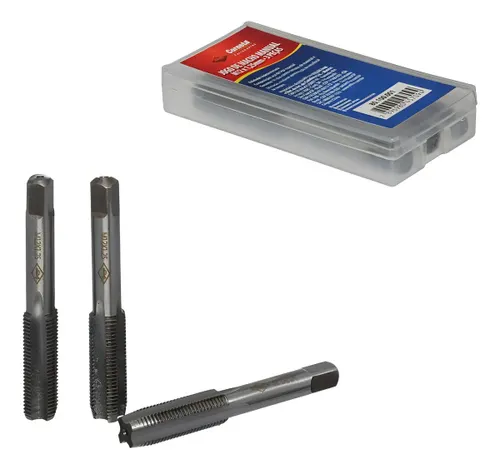 Jogo de Macho Manual Corneta M12 x 1,25mm 3 Peças Aço Liga