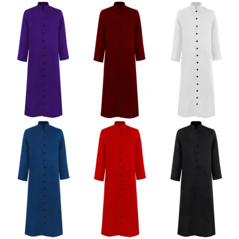 Túnica de monge de estilo medieval, vestes de bruxo, sacerdote, igreja, cassaco de clero, fantasia de Halloween para cosplay, para homens e mulheres.