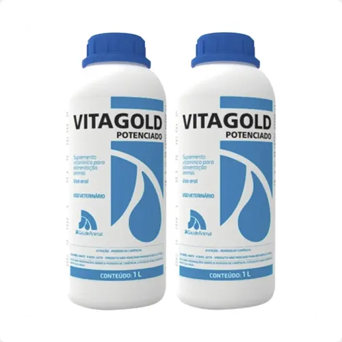 2 Vitagold Potenciado Suplemento Vitamínico para Animais 1 L