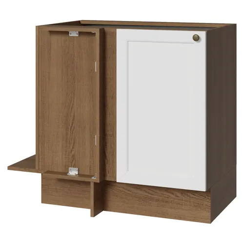 Balcão de Canto 1 Porta (Sem Tampo) Rustic/Branco Vik Madesa