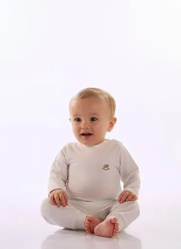 Pijama Bebê Unissex Térmica Off White