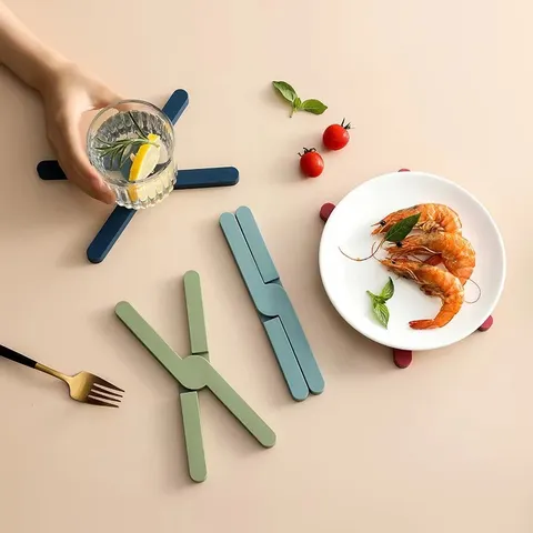 Tapete de Isolamento Térmico Criativo em Forma de X — Adequado para Panelas, Tigelas e Copos — Anti-queimaduras, Resistente ao Calor, Tapete de Mesa Antiderrapante