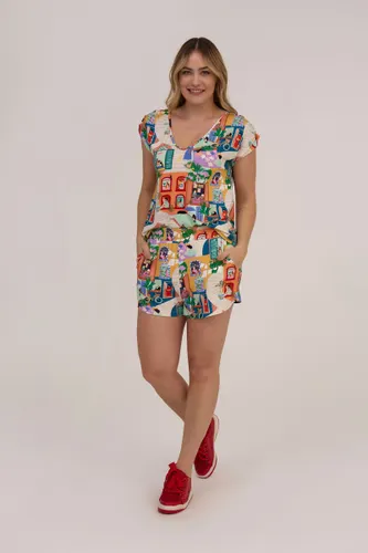 Shorts Evasê Estampa Sororidade