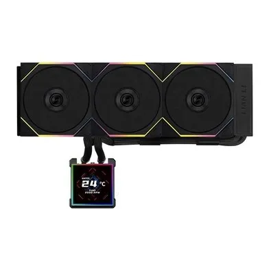 Water Cooler Lian Li Hydroshift II LCD-S 360TL, 360mm, ARGB, Tela LCD Quadrada 3.4 IPS, Controladora, Preto - GHS2LCDS36TFB