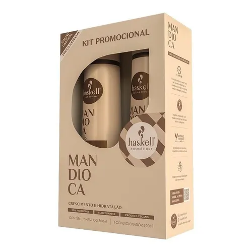 Kit Shampoo + Condicionador Haskell Mandioca 500ml