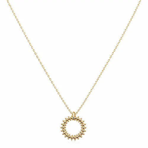 Colar 4 cm Círculo com Esfera em Ouro 18K