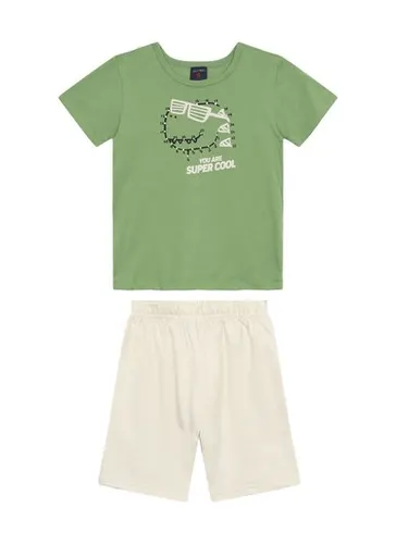 Conjunto Camiseta e Bermuda para Menino (Verde) Guloseima
