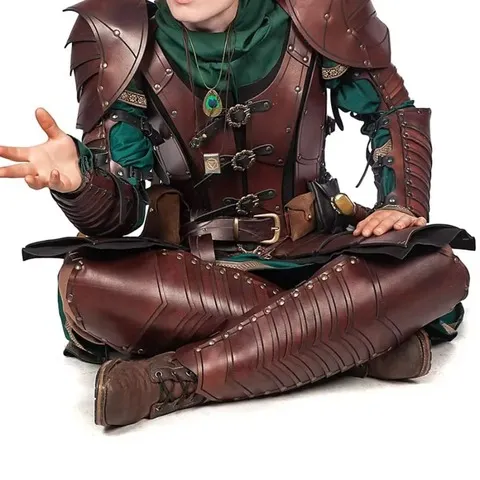 Caneleiras de couro para pernas, armadura medieval de cavaleiro elfo, polainas, gladiador romano, guerreiro viking, fantasia de cosplay, adereços para festa de Halloween.