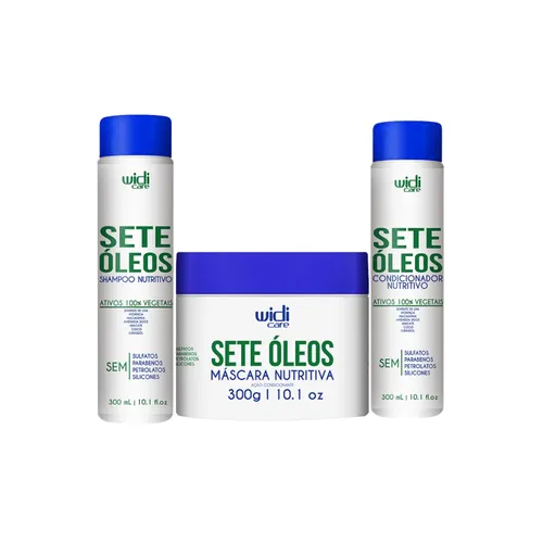 Kit Shampoo Condicionador e Máscara Widi Care Sete Óleos 300 ml