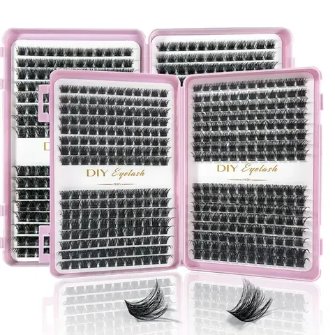 Kit de Extensão de Cílios - Conjunto de Cílios Individuais, Curvatura D, Vários Comprimentos, Sem Odor, Fácil de Aplicar para Maquiagem em Casa
