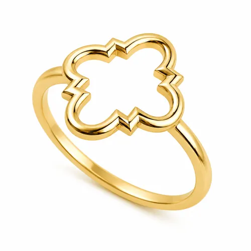 Anel Quadrifólio Vazado em Ouro 18K